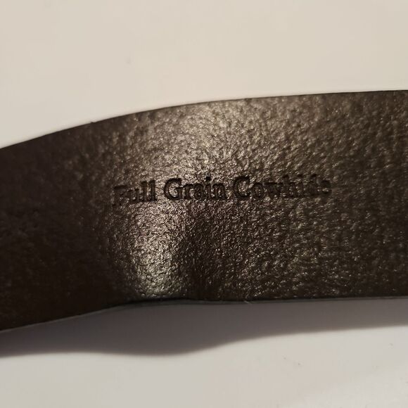 Roundtree & Yorke Carmel Brown Leather Belt waist 33"-37" - Picture 3 of 6